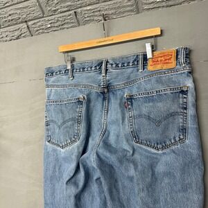 Levis 550 Relaxed Fit Tapered Leg Light Wash Blue Denim Jeans Mens 40x30